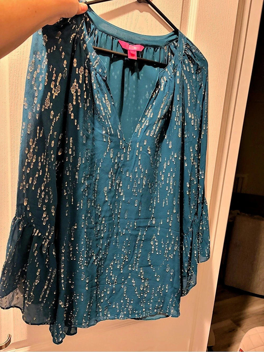 Lilly Pulitzer Abstract Blue Blouse